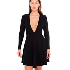 American Apparel Deep V skater Dress